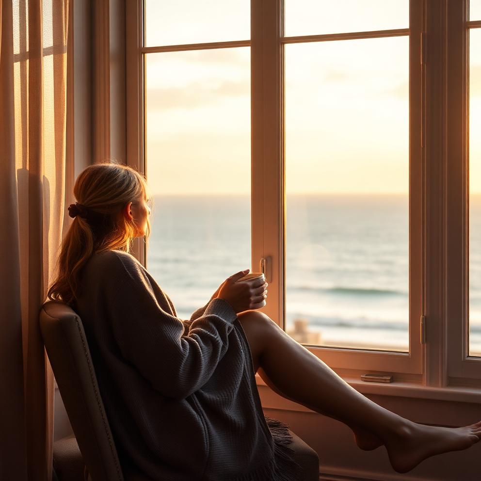 A calm coastal scene promoting balanced play habits