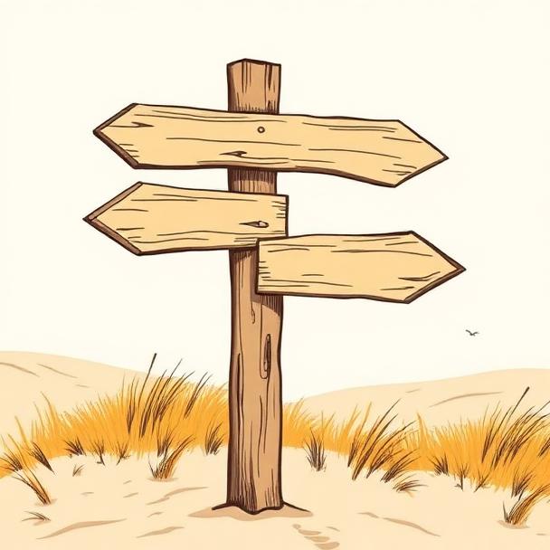 Illustrated signpost for first-time visitors